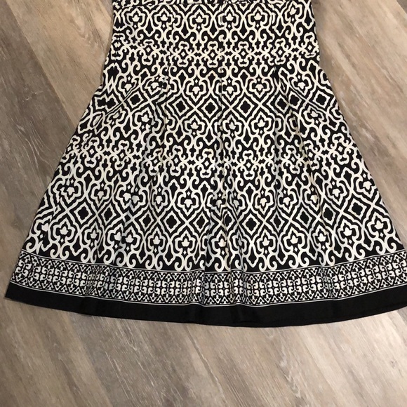 Danny & Nicole Black and White Abstract Print Dress - Picture 4 of 9